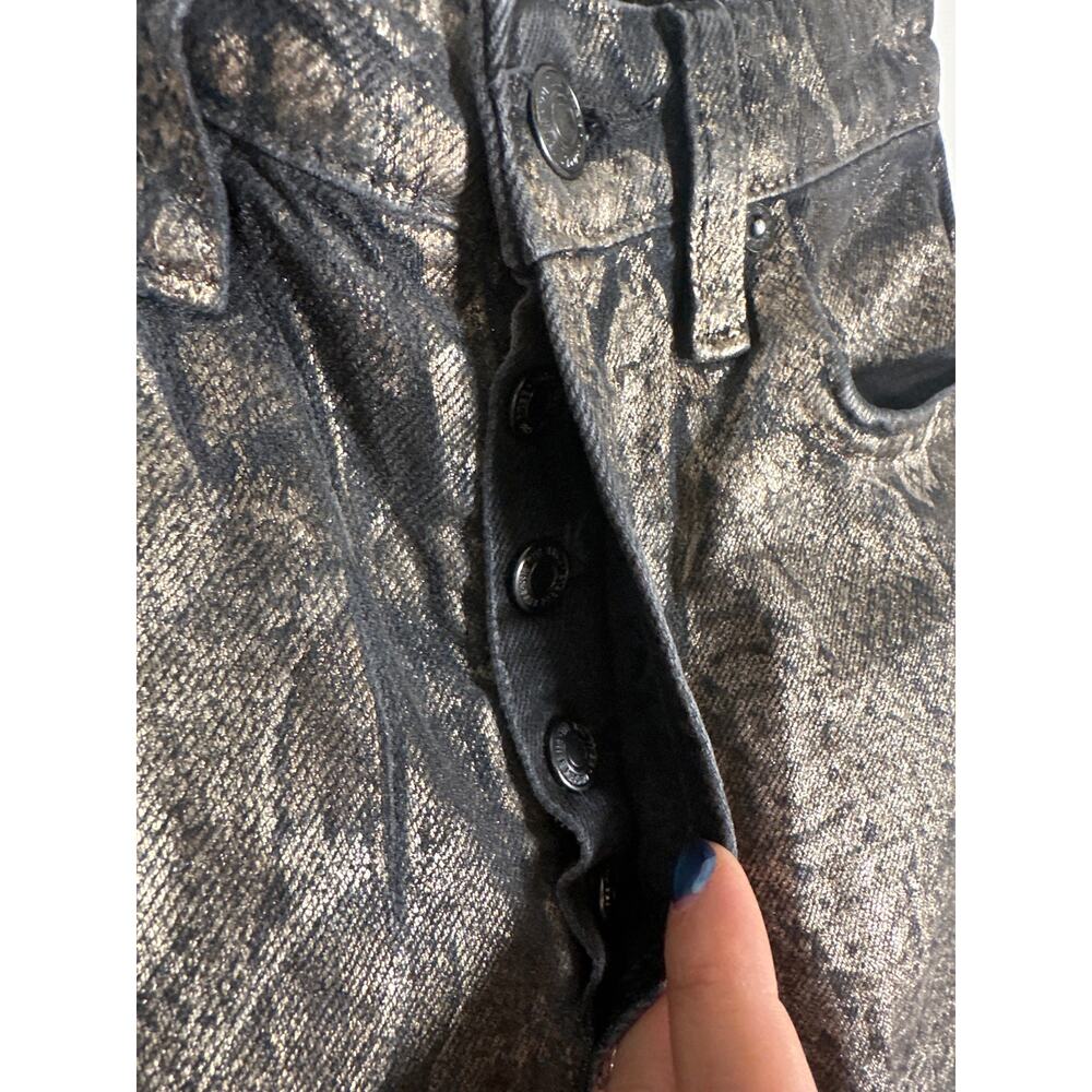 We The Free Free People CRVY Georgine Foil Jeans size 25 Color Animal Instincts - Picture 7 of 10
